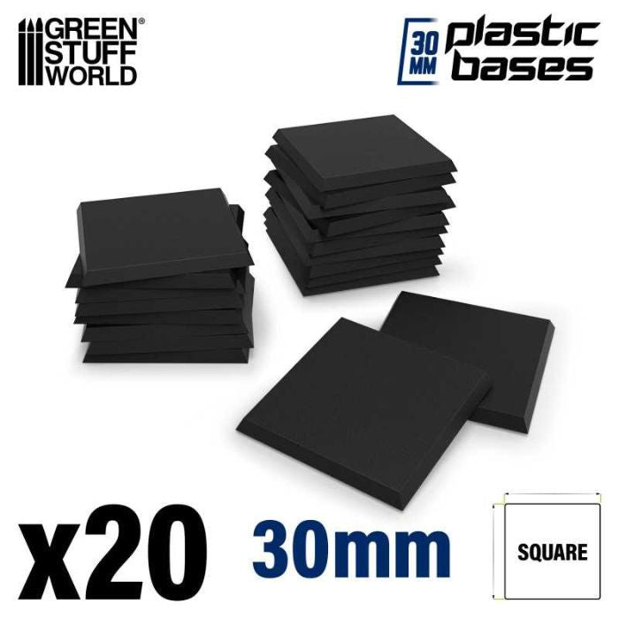 Black Plastic Bases - Square 30 mm