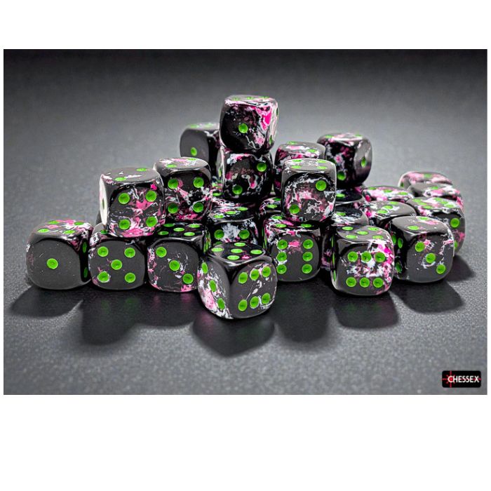 Chessex - Brush Paintball/green 12mm d6 Dice Block (36 dice)