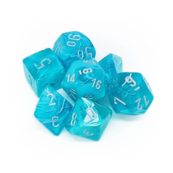 Chessex - Cirrus 7-Die Set - Aqua w/silver