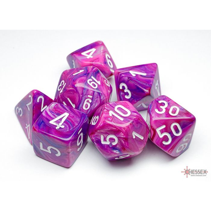 Chessex - Festive 7-Die Set - Violet w/white