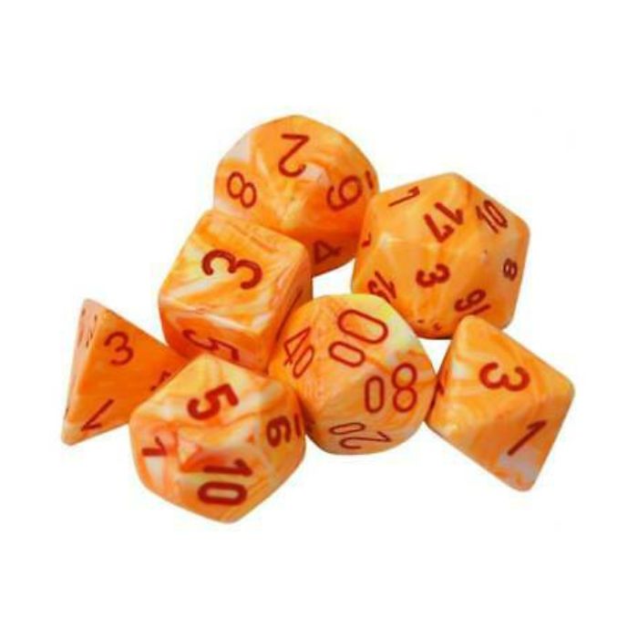 Chessex - Festive Polyhedral 7-Die Set - Sunburst w/red