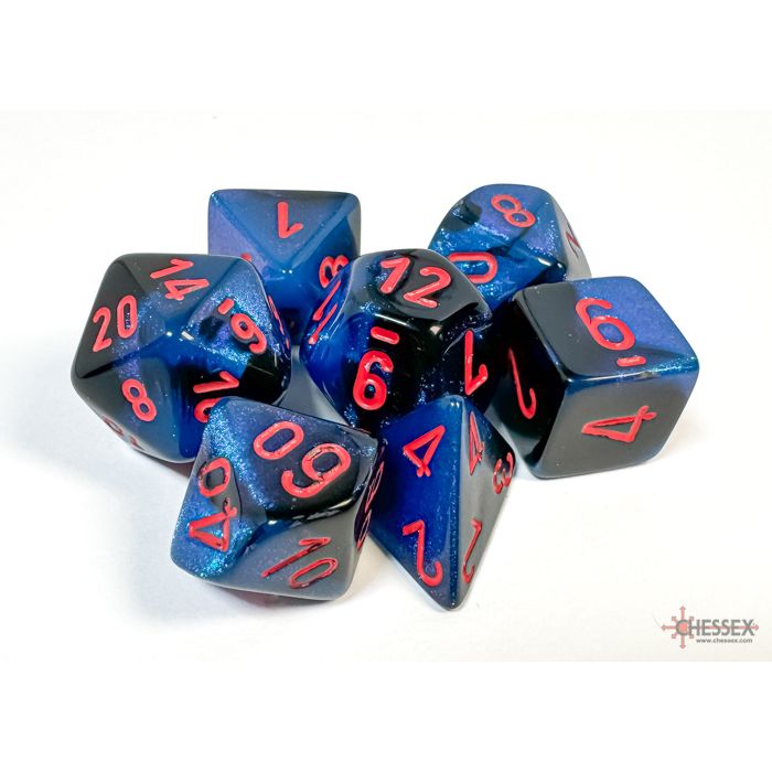 Chessex - Gemini Black-Starlight/red Polyhedral 7-Dice Set