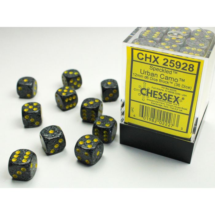 Chessex - Speckled Urban Camo 12mm d6 Dice Block (36 dice)
