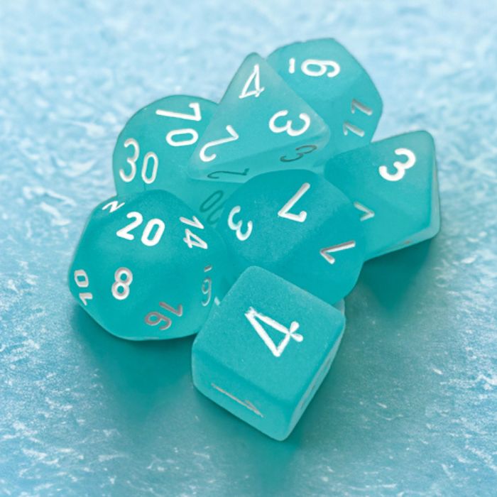 Chessex - Frosted 7-Die Set - Teal w/white