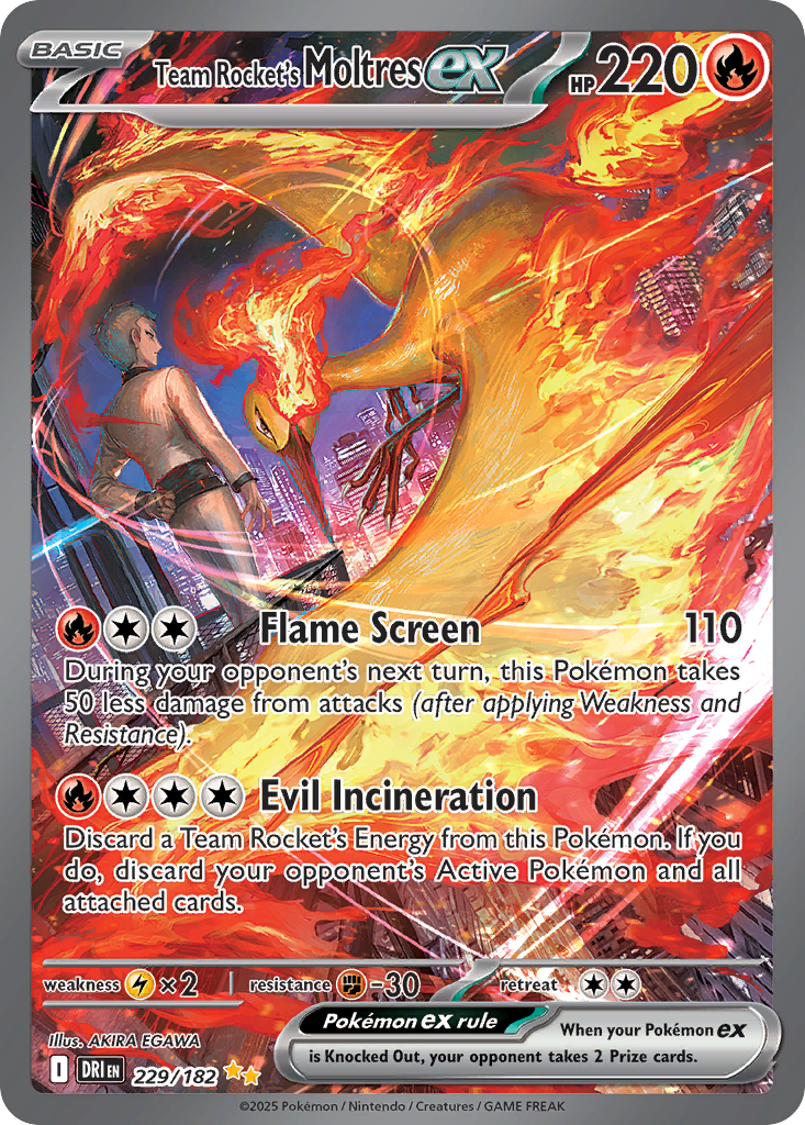 Team Rocket's Moltres ex - Destined Rivals - 229/182 - Expansion Stamp