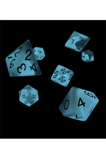 Oakie Doakie Dice RPG Set Glow in the Dark - Arctic