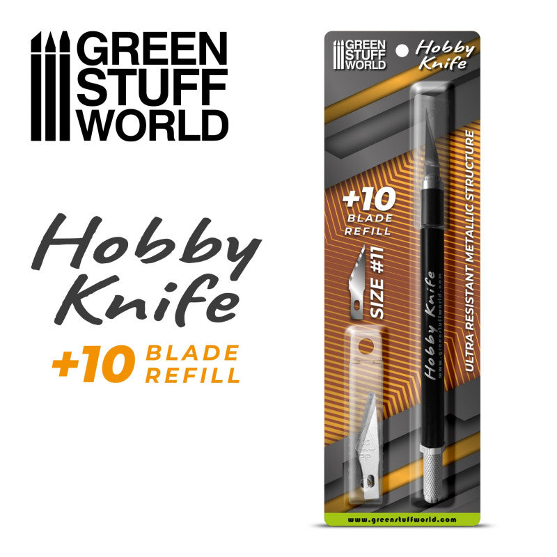 Hobby knife with spare blades