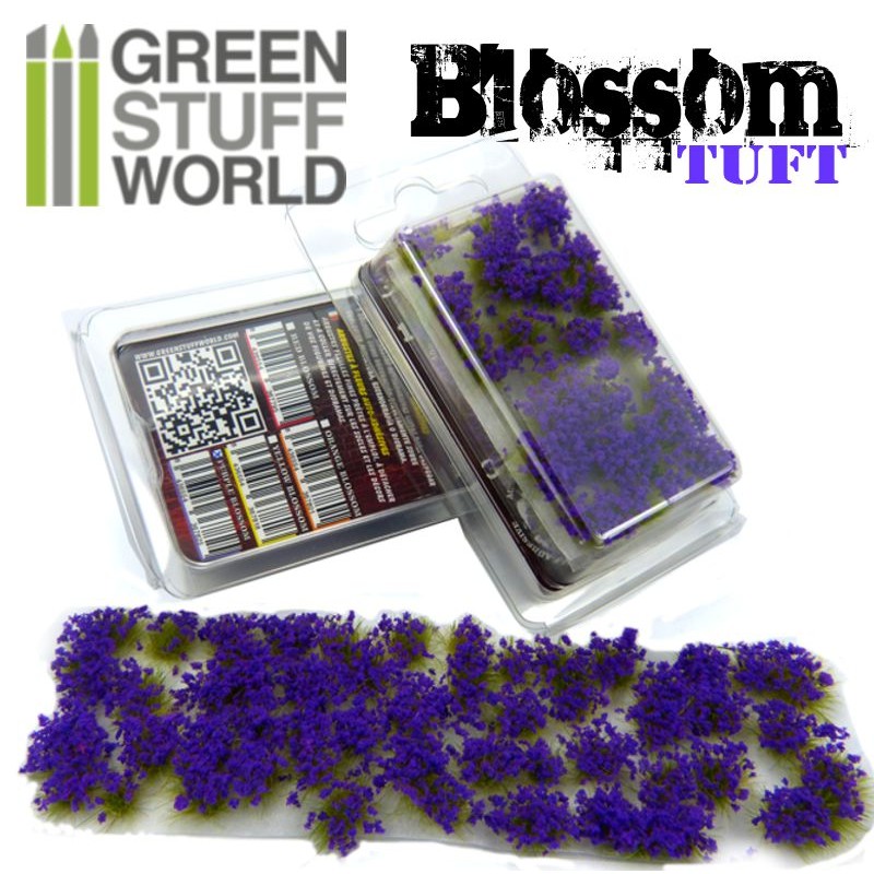 Blossom TUFTS - 6mm self-adhesive - PURPLE Flowers