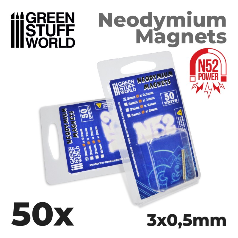 Neodymium Magnets 3x0'5mm - 50 units (N52)