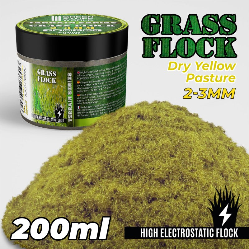 Static Grass Flock 2-3mm - DRY YELLOW PASTURE - 200 ml
