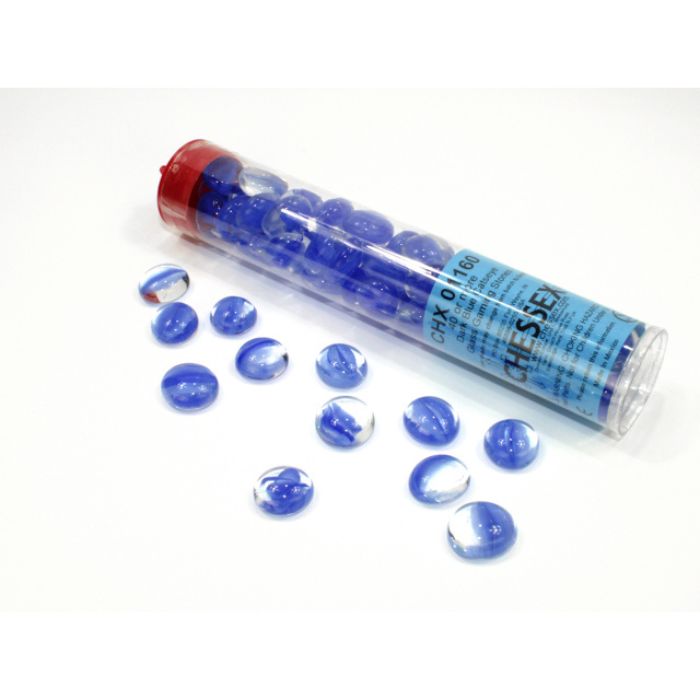 Chessex - Catseye Dark Blue Glass Stones Tube