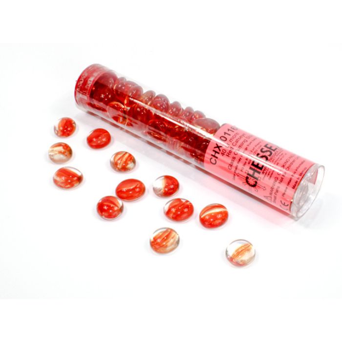 Chessex - Catseye Red Glass Stones Tube