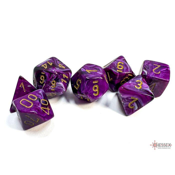 Chessex - Chessex Vortex 7-Die Set - Purple w/gold