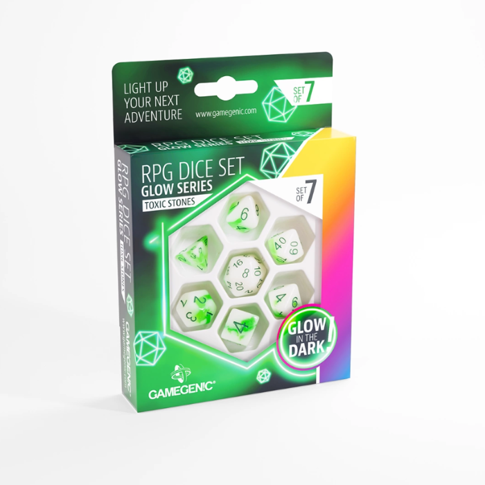 Gamegenic - Glow Series - Toxic Stones - RPG Dice Set (7 pcs)