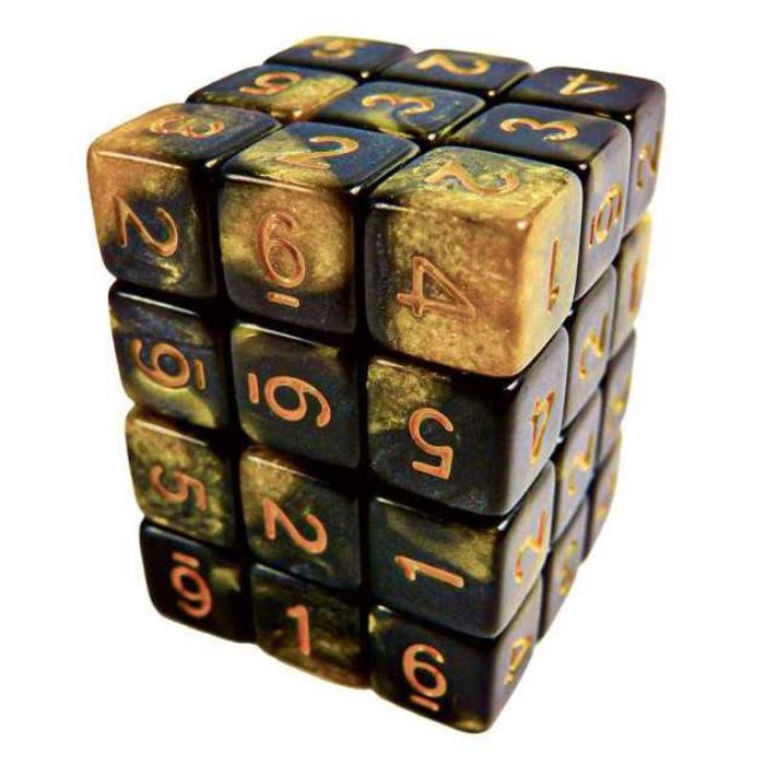 GSW -  Amber Swirl - D6 12mm Dice 36x