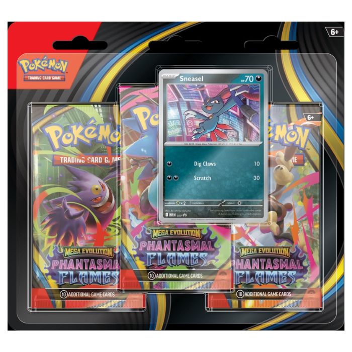Pokemon TCG: Mega Evolution - Phantasmal Flames 3-Pack Blister (Sneasel)