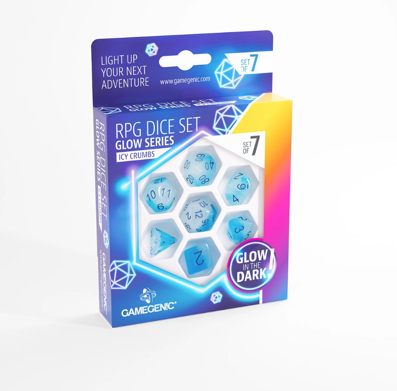 Gamegenic - Glow Series - Icy Crumbs - RPG Dice Set (7 pcs)