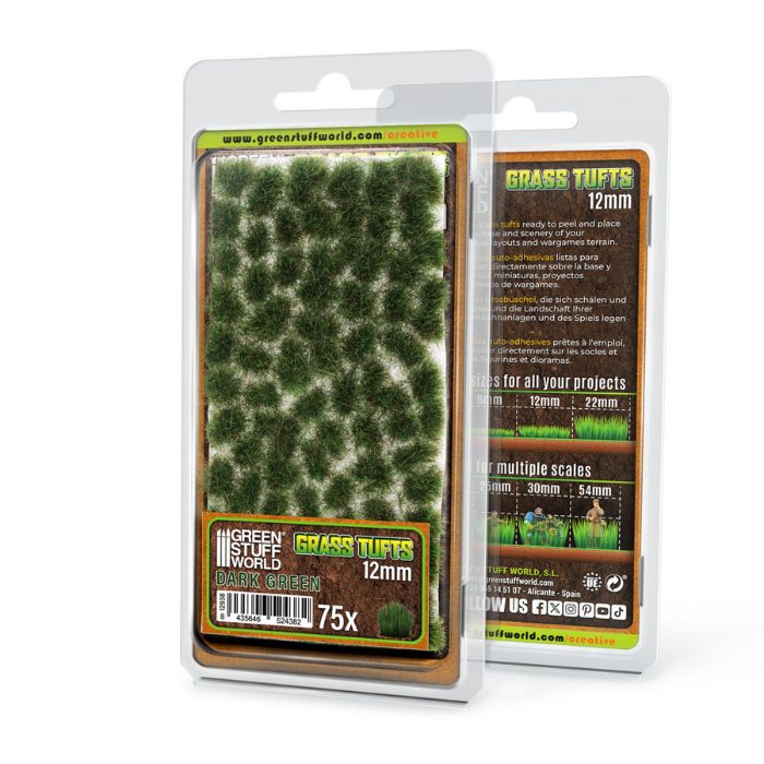 Static Grass Tufts 12 mm - Dark Green