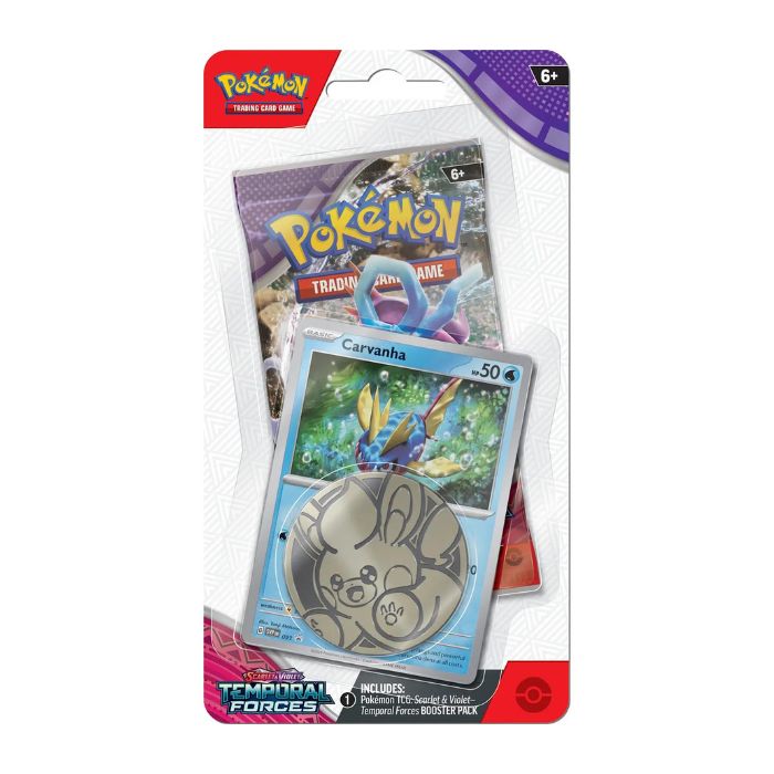 Pokémon SV5: Temporal Forces 1-Pack Checklane Blister Carvanha