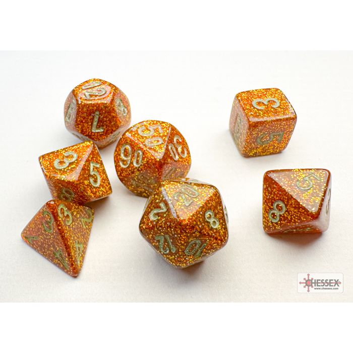 Chessex Glitter Mini-Polyhedral Gold/silver 7-Die Set