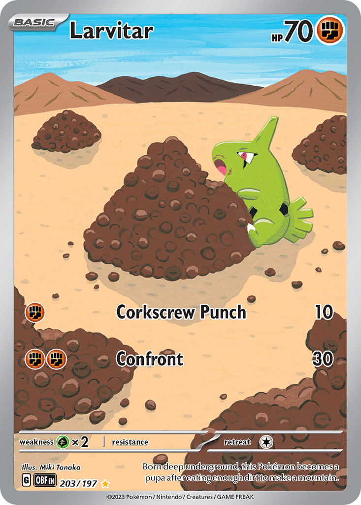 Larvitar - Obsidian Flames - 203/197 - Holofoil