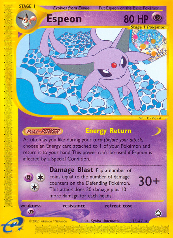 Espeon - Aquapolis - 11/147 - Reverse Holofoil