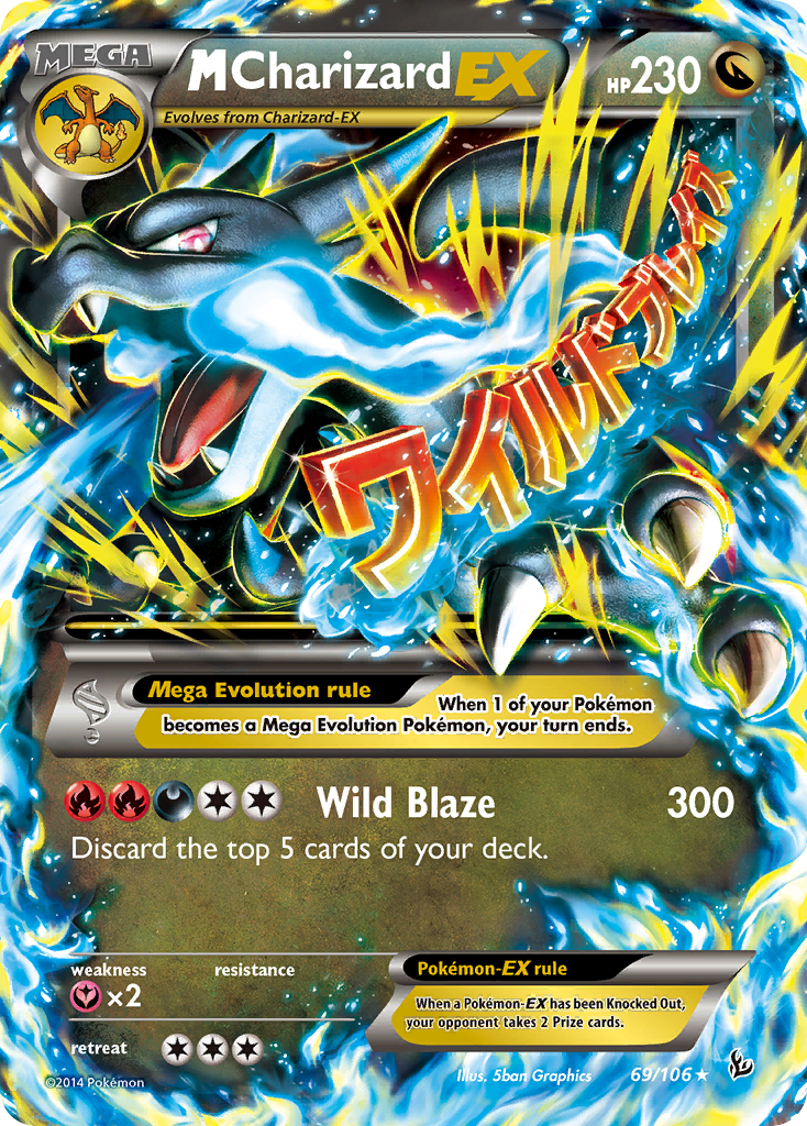 M Charizard-EX - Flashfire - 69/106 - PSA 5