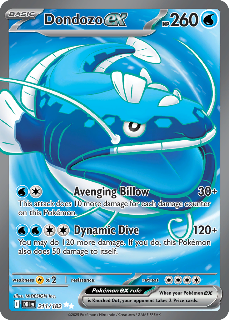 Dondozo ex - Destined Rivals - 211/182 - Holofoil