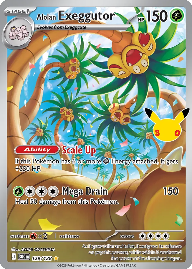 Alolan Exeggutor - 30th Celebration - 129/128 - Holofoil