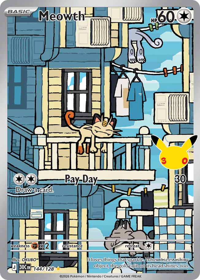 Meowth - 30th Celebration - 144/128 - Holofoil