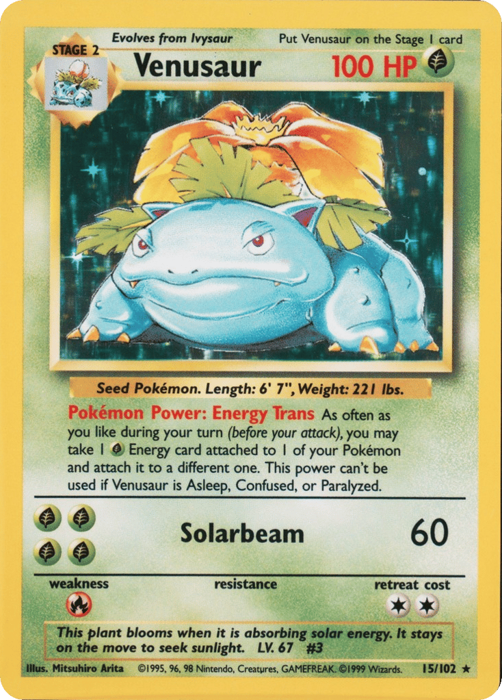 Venusaur - Base - 15/102 - Unlimited Holofoil