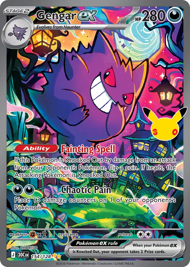 Gengar ex - 30th Celebration - 154/128 - Holofoil