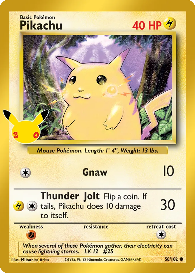 Pikachu - 30th Celebration: Classic Collection - 58/102 - Holofoil