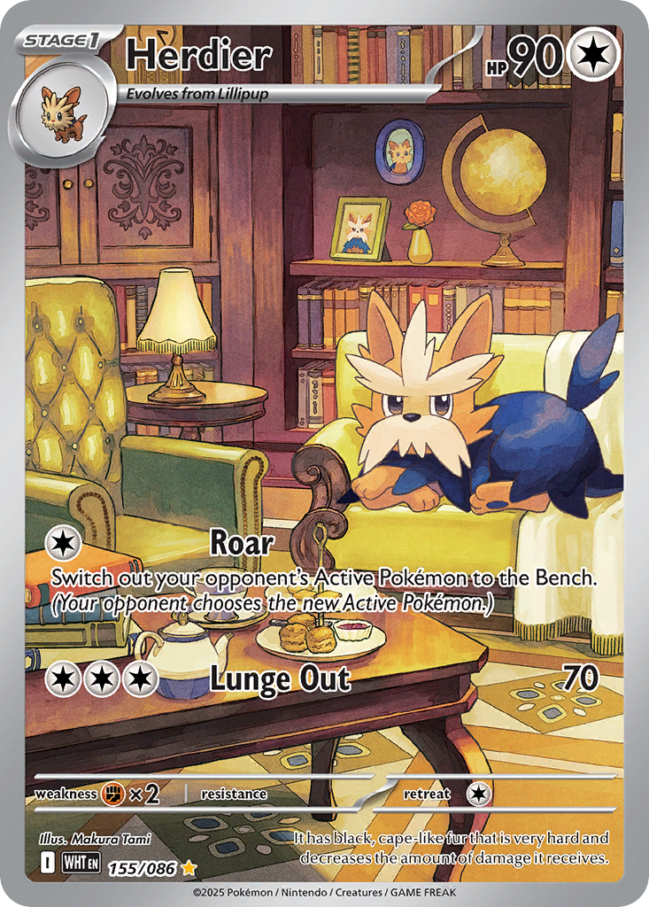 Herdier - White Flare - 155/086 - Holofoil