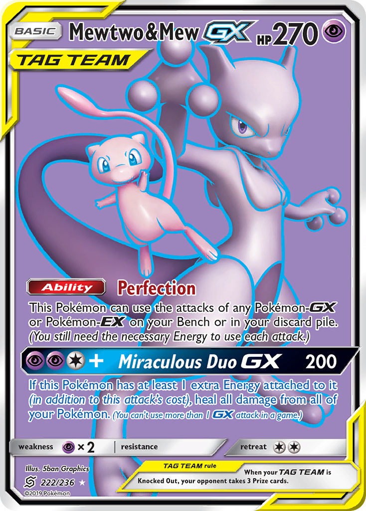 Mewtwo & Mew-GX - Unified Minds - 222/236 - Holofoil