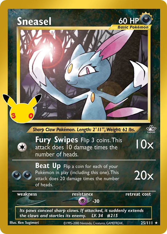 Sneasel - 30th Celebration: Classic Collection - 25/111 - Holofoil