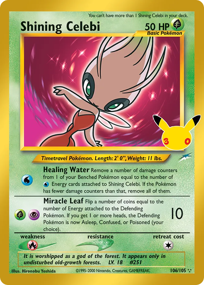 Shining Celebi - 30th Celebration: Classic Collection - 106/105 - Holofoil