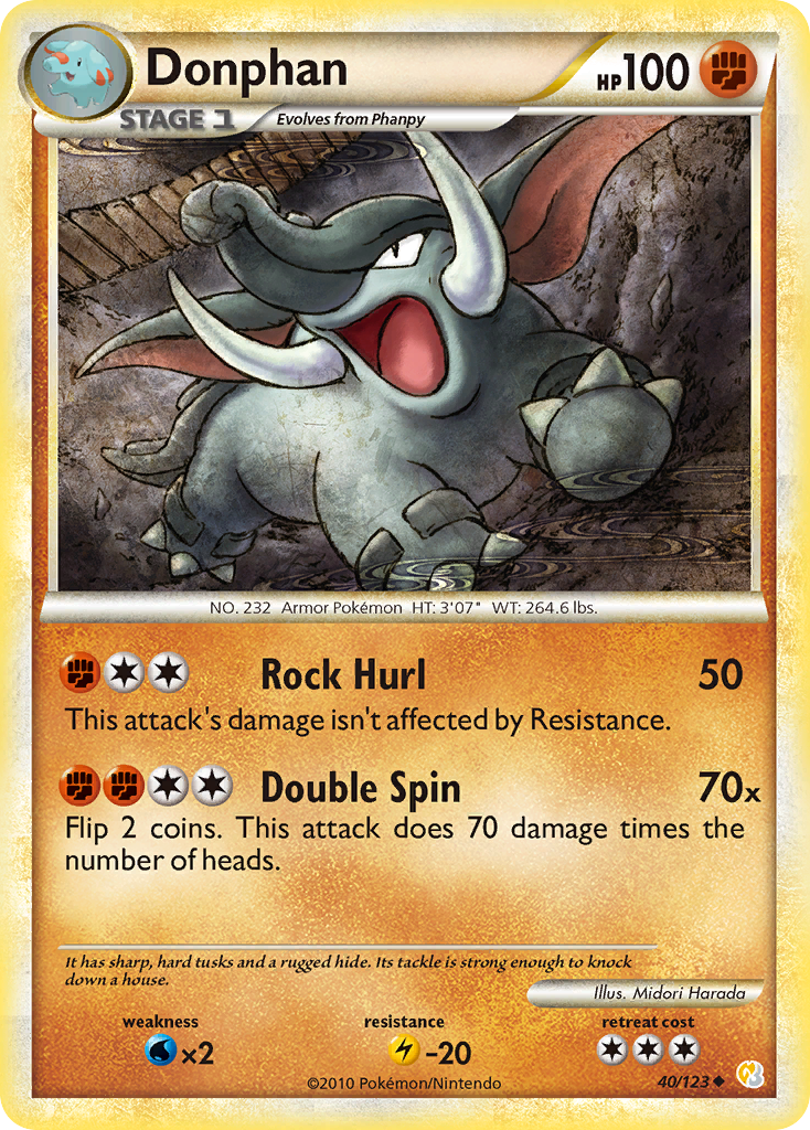 Donphan - HeartGold & SoulSilver - 40/123 - League Stamp