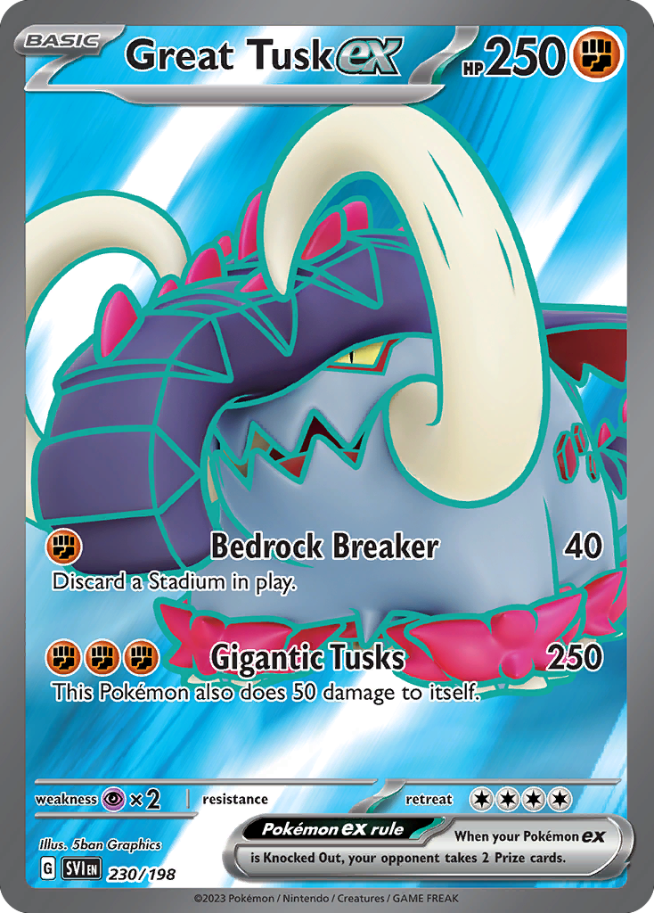 Great Tusk ex - Scarlet & Violet - 230/198 - Holofoil