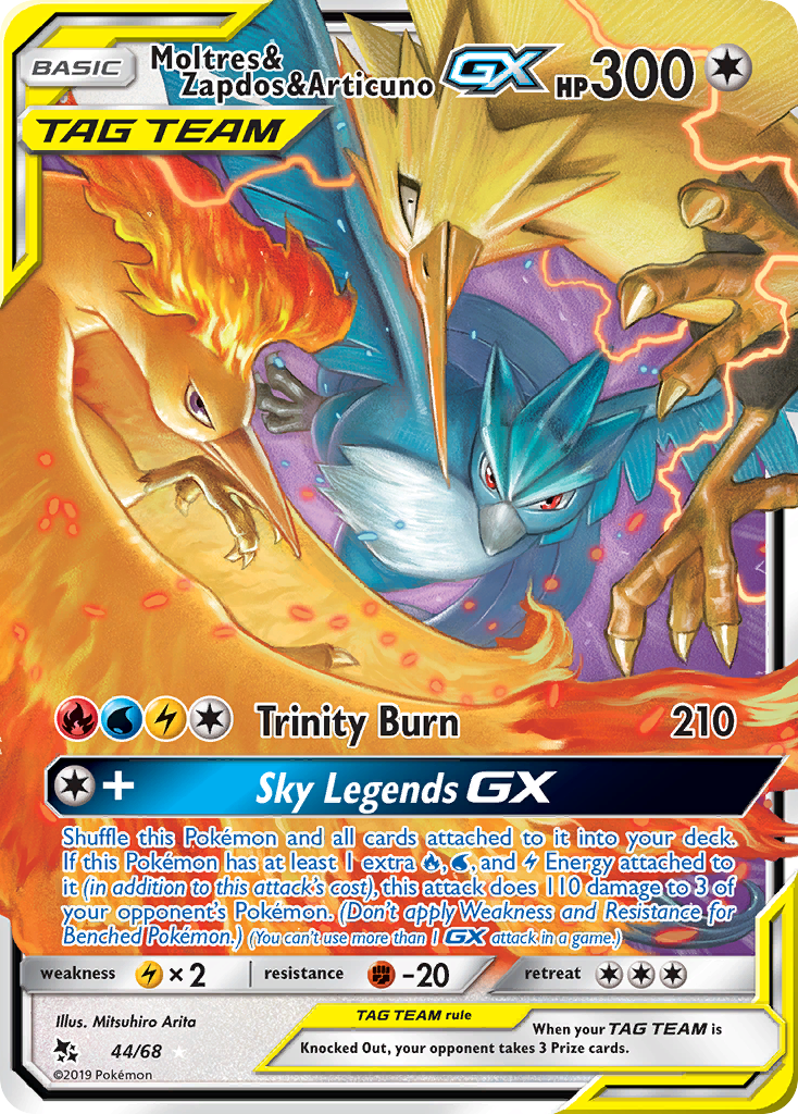 Moltres & Zapdos & Articuno-GX - Hidden Fates - 44/68 - Holofoil