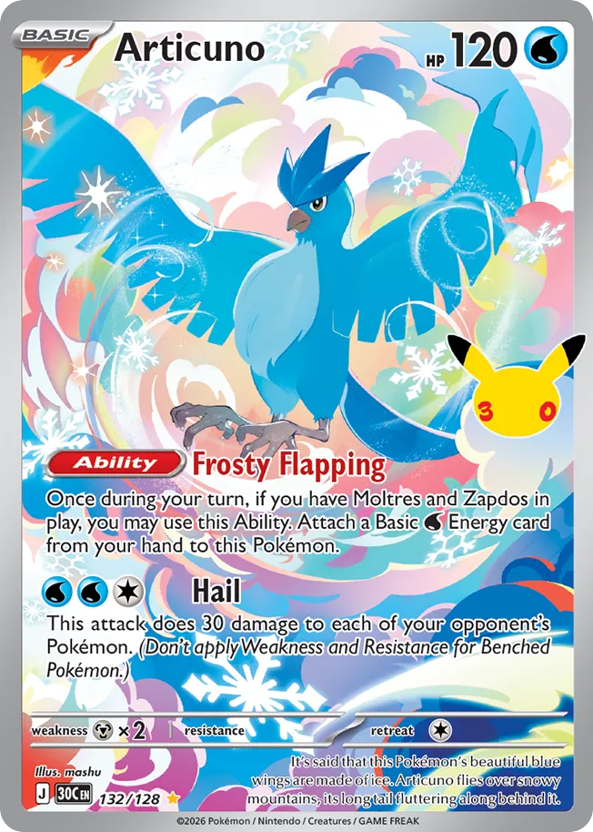 Articuno - 30th Celebration - 132/128 - Holofoil