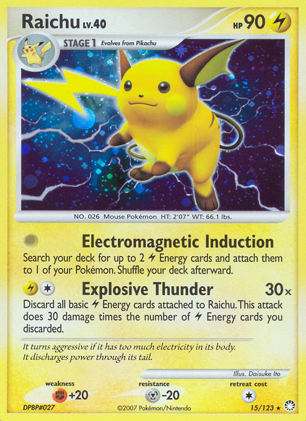 Raichu - Mysterious Treasures - 15/123 - Holofoil
