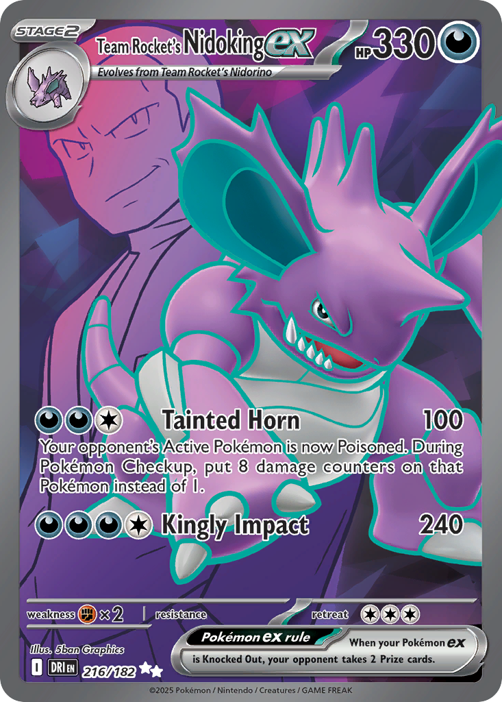 Team Rocket's Nidoking ex - Destined Rivals - 216/182 - Holofoil