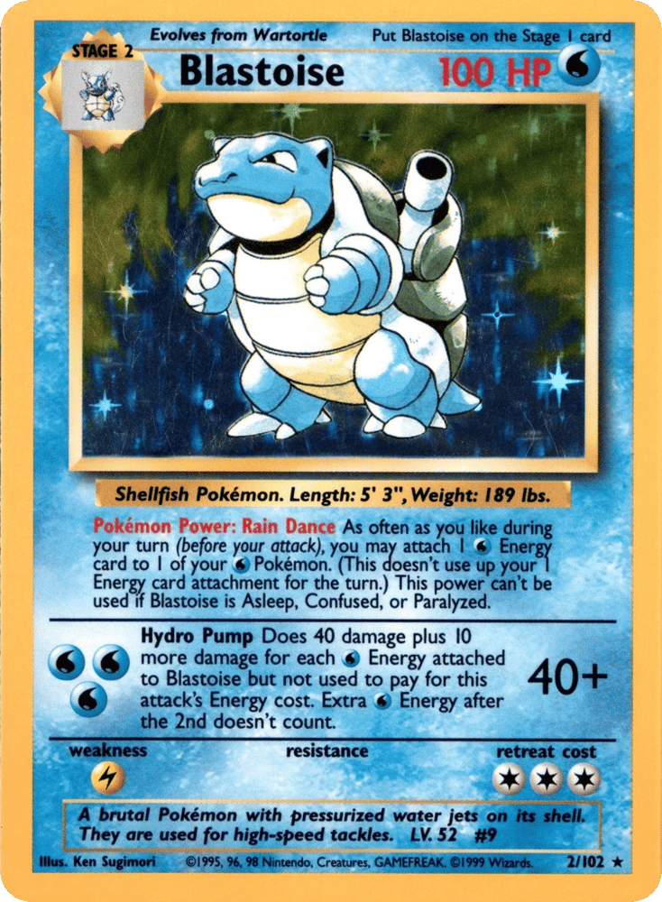 Blastoise - Base - 2/102 - Unlimited Holofoil