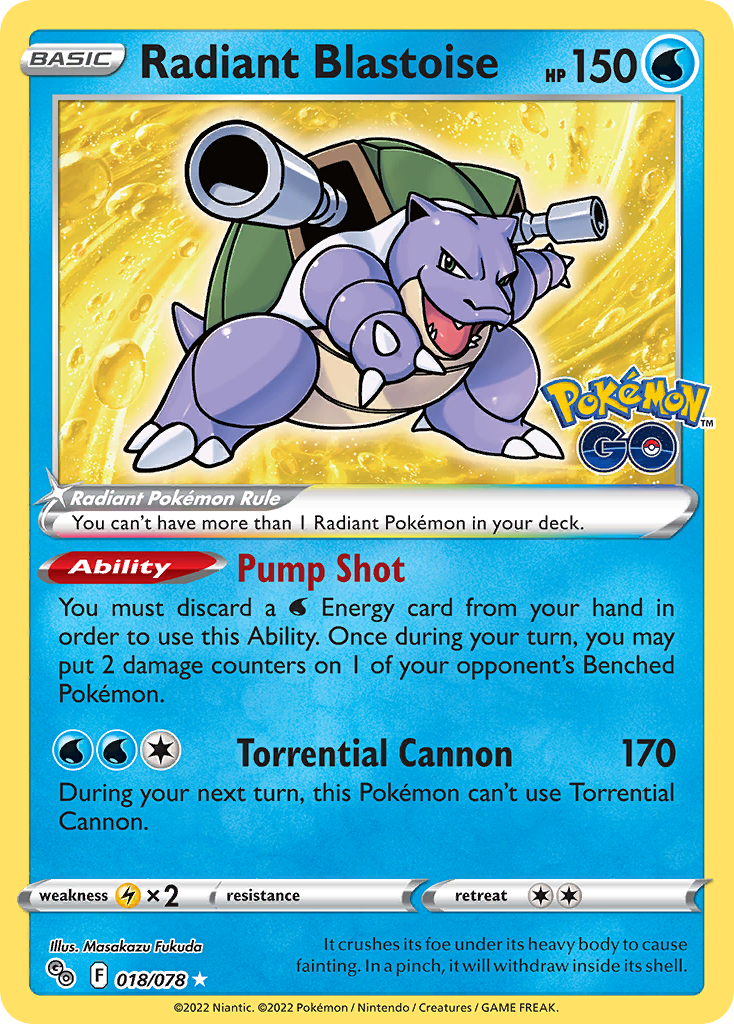 Radiant Blastoise - Pokémon GO - 018/078 - Holofoil