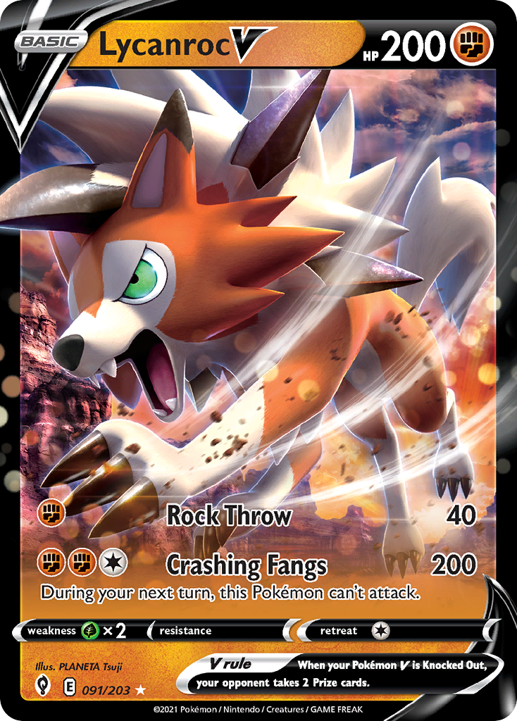 Lycanroc V - Evolving Skies - 091/203 - Holofoil
