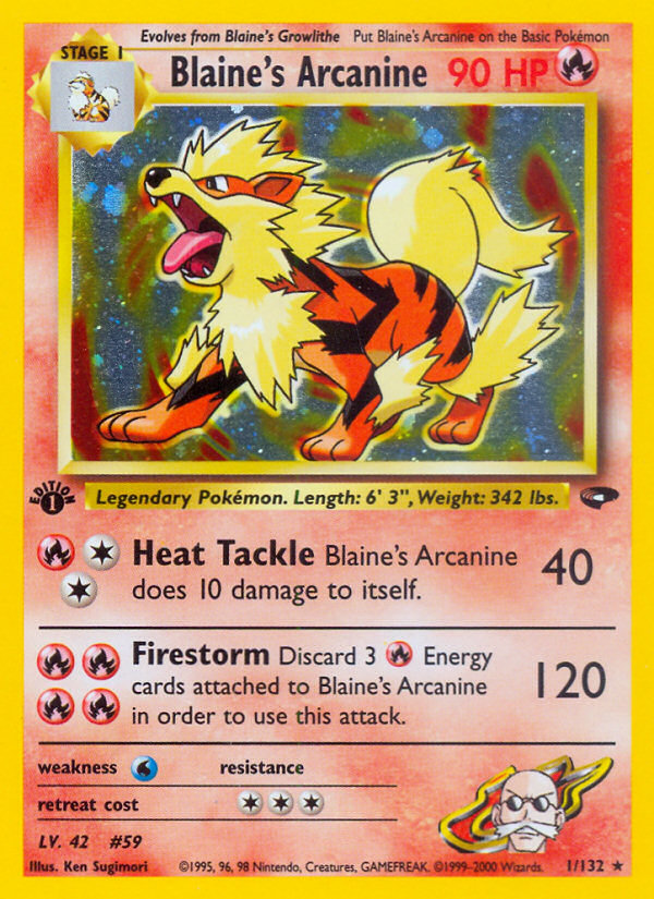 Blaine's Arcanine - Gym Challenge - 1/132 - Unlimited Holofoil