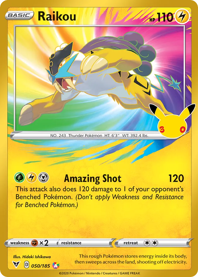 Raikou - 30th Celebration: Classic Collection - 050/185 - Holofoil
