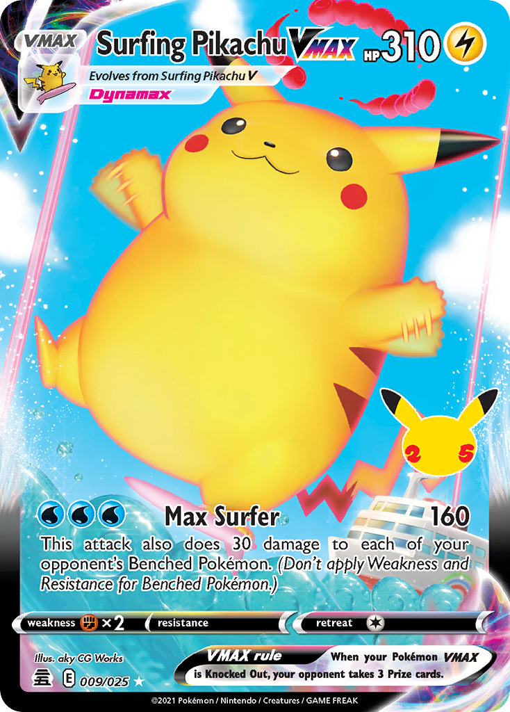 Surfing Pikachu VMAX - Celebrations - 009/025 - Holofoil