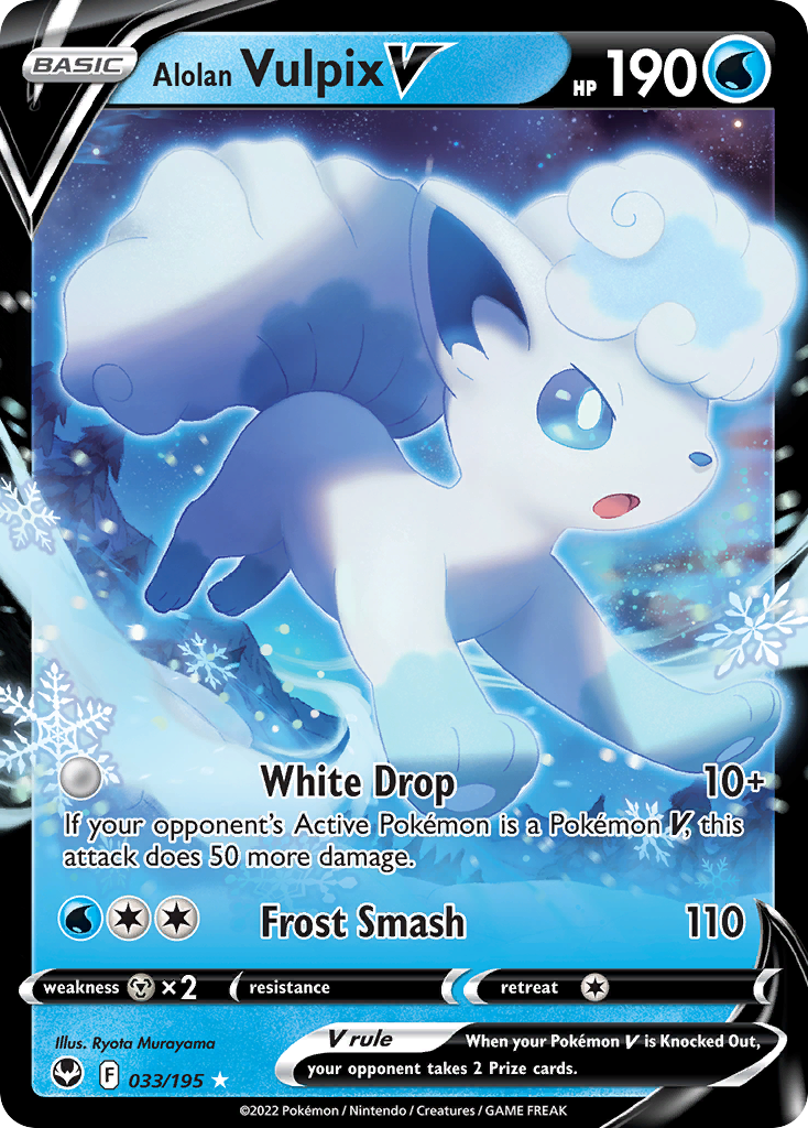 Alolan Vulpix V - Silver Tempest - 033/195 - Holofoil